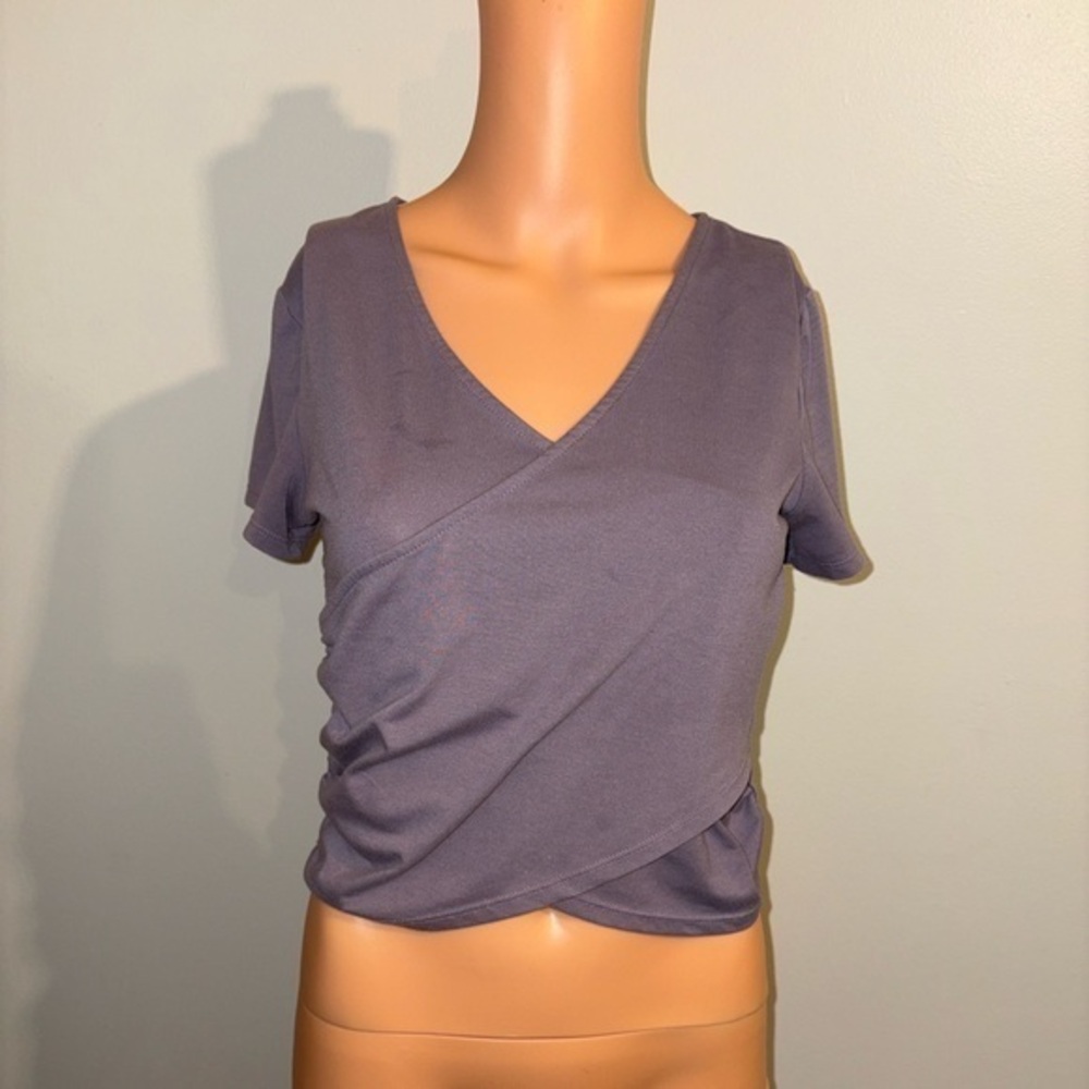 90 Degree By Reflex V-Neck Wrap Top in Purple